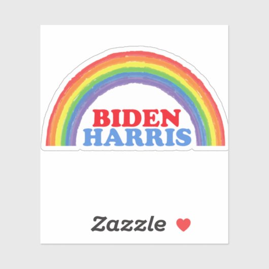 Sticker Cute Biden Harris Rainbow Politique (Feuille)