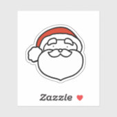 Sticker Cute Black and White Santa with Red Hat (Feuille)