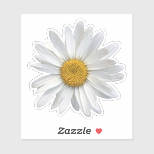 Sticker Cute blanc et jaune marguerite florale (Feuille)