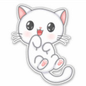 Sticker Cute blanche Kitty (Devant)