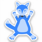 Sticker Cute Blue Baby Boy Fox (Recto)