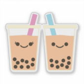 Sticker Cute Boba Bubble Tea Love (Devant)