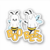 Sticker Cute Boo Bees Drôle Halloween Contour Custom Cut (Devant)