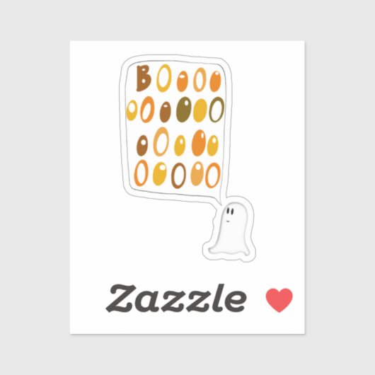 Sticker Cute BOO Ghost Halloween (Feuille)