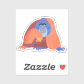 Sticker Cute Bornean Orangutan (Feuille)