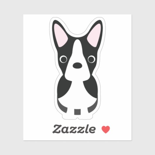 Sticker Cute Boston Terrier Chien Chien Chien Chien Chien  (Feuille)
