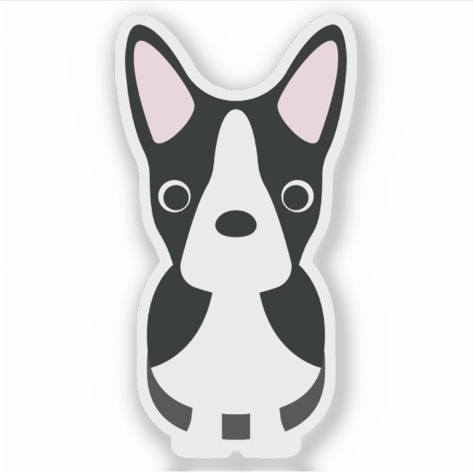 Sticker Cute Boston Terrier Chien Chien Chien Chien Chien (Devant)