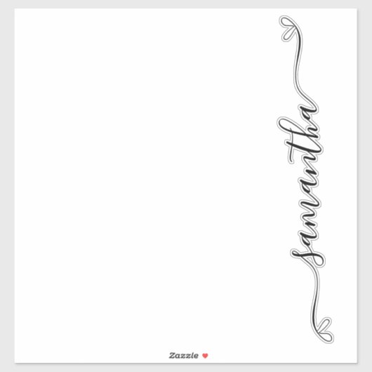 Sticker Cute Bow Signature Nom valise (Feuille)