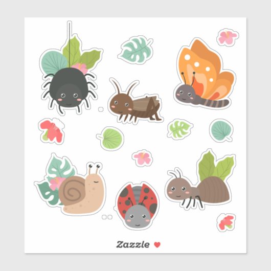 Sticker Cute Bugs Collection 5 Scrapbooking (Feuille)