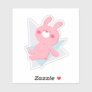 Sticker Cute bunny with heart nose