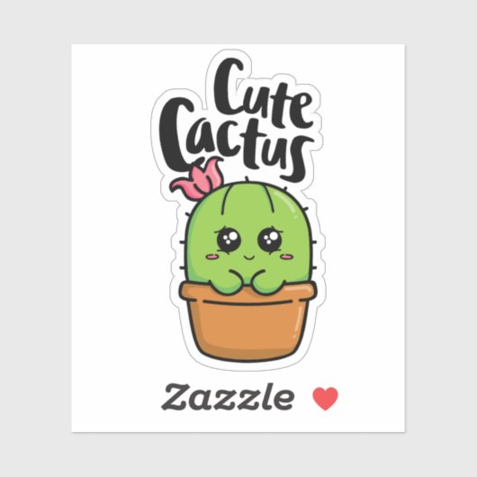 Sticker Cute cactus (Feuille)