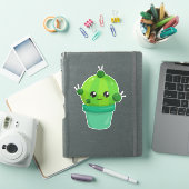 Sticker Cute Cactus, Kawaii Cactus, Green Cactus, Pot (Couverture iPad)