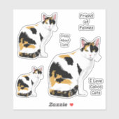 Sticker Cute Calico Cat (Feuille)