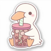 Sticker Cute Canard Boire Boba Tea (Devant)