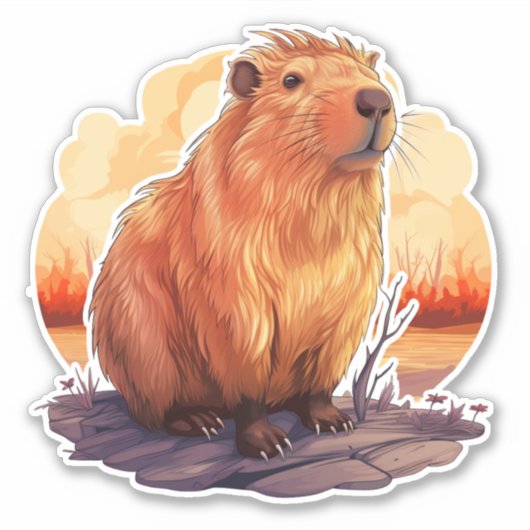 Sticker Cute Capybara (Devant)
