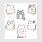 Sticker Cute caricature Kitties (Feuille)