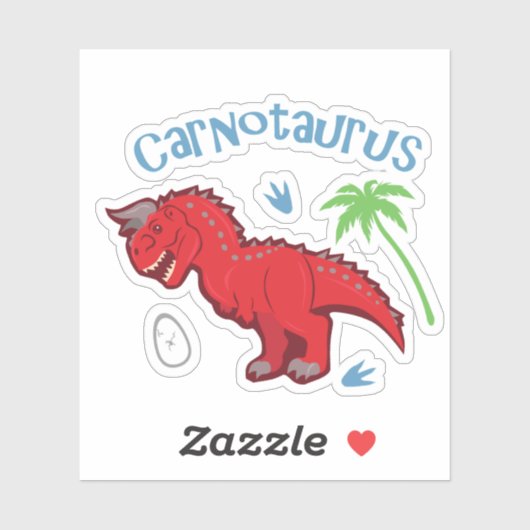 Sticker Cute Carnotaurus (Feuille)