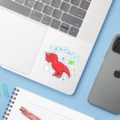 Sticker Cute Carnotaurus (Ordinateur portable avec iPhone)