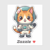Sticker Cute Cartoon Chat Astronaut Fun Kawaii Art (Feuille)