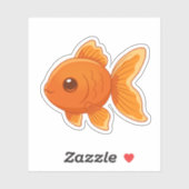 Sticker Cute Cartoon Goldfish (Feuille)