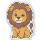 Sticker Cute Cartoon Lion (Devant)