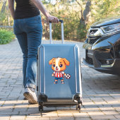 Sticker Cute Cartoon Puppy Soccer Player (Valise Insitu)