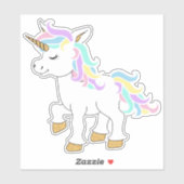 Sticker Cute Cartoon Unicorne - Kiss-Cut (Feuille)