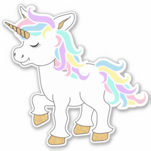 Sticker Cute Cartoon Unicorne - Kiss-Cut