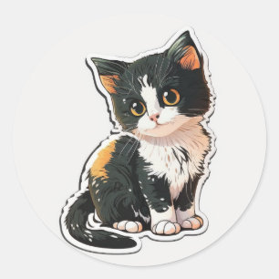 Sticker Cute Cat Classic Round Sticker