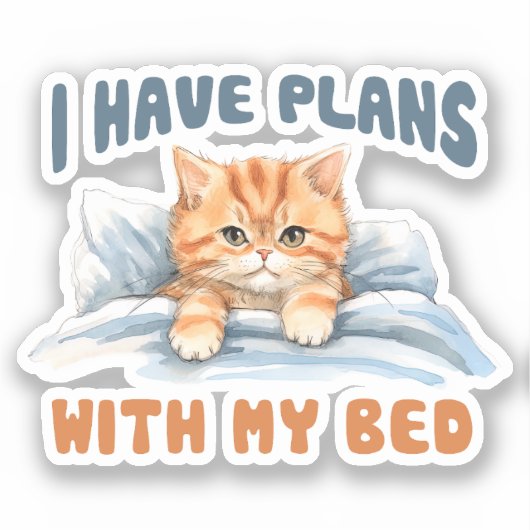 Sticker Cute Cat - J'Ai Des Plans (2) (Recto)