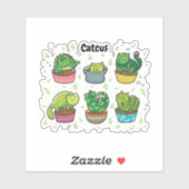 Sticker Cute Catcus (Feuille)