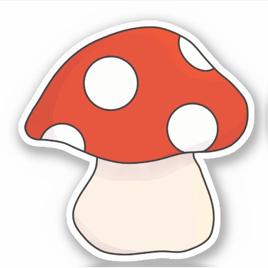 Sticker Cute champignons rouges rétro (Devant)