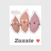Sticker Cute chantant des patates douces caricaturales lég (Feuille)