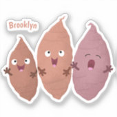 Sticker Cute chantant des patates douces caricaturales lég (Recto)