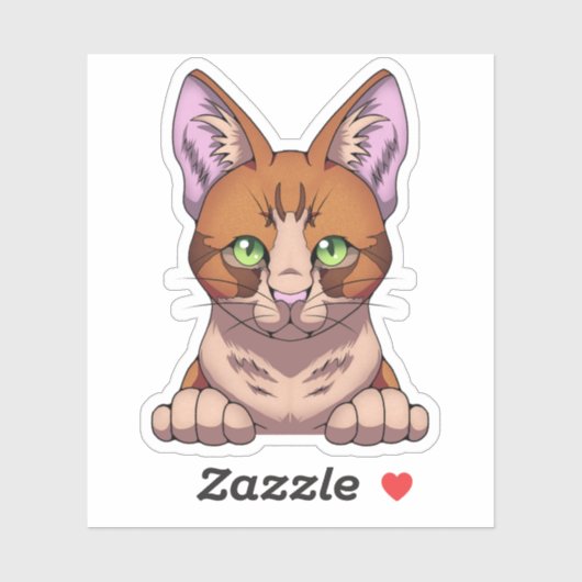 Sticker Cute chat (Feuille)