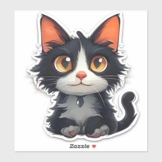 Sticker Cute chat (Feuille)