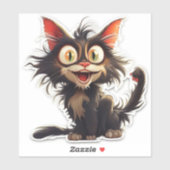 Sticker Cute chat (Feuille)