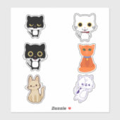 Sticker Cute chat (Feuille)