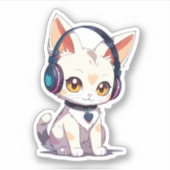 Sticker Cute chaton élégant (Devant)