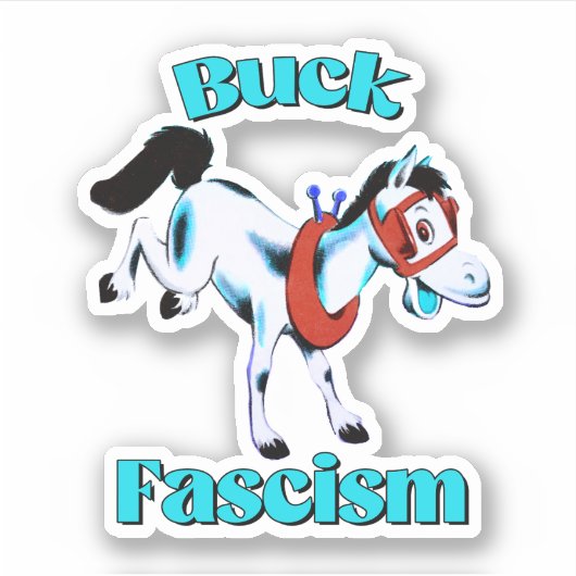 Sticker Cute Cheval Rétro - Fascisme Buck (Devant)