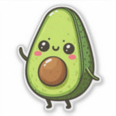 Sticker Cute Chibi Avocado (Devant)