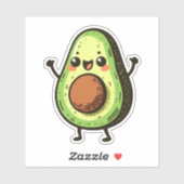Sticker Cute Chibi Avocado (Feuille)