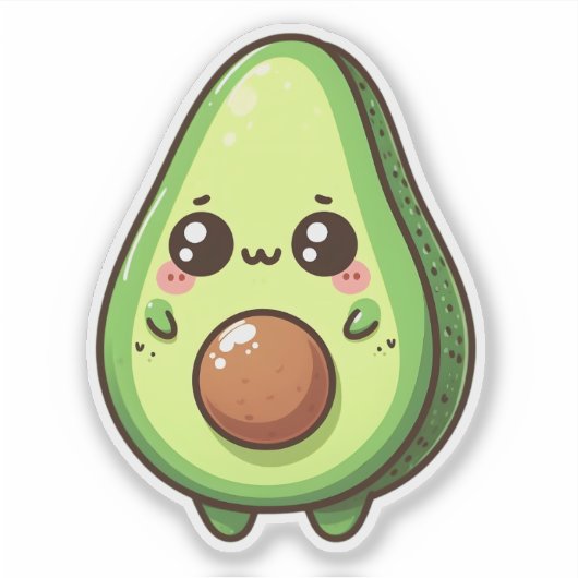 Sticker Cute Chibi Avocado (Devant)