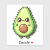 Sticker Cute Chibi Avocado (Feuille)