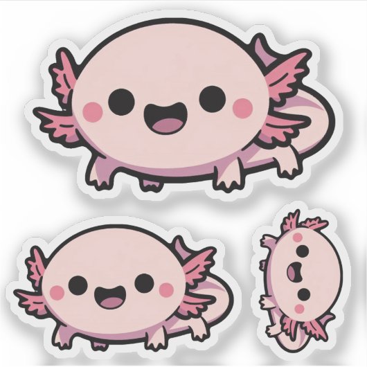 Sticker Cute Chibi Axolotl (Devant)