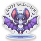 Sticker Cute Chibi Halloween de chauve-souris de dessin (Devant)