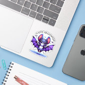 Sticker Cute Chibi Halloween de chauve-souris de dessin (Ordinateur portable avec iPhone)