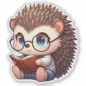 Sticker Cute Chibi Lecture Hedgehog (Devant)