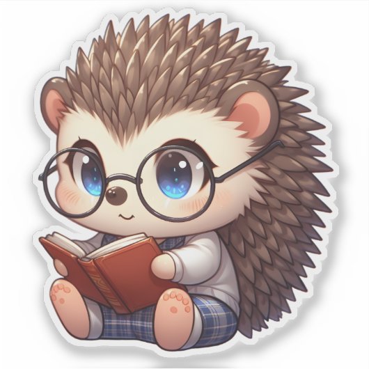 Sticker Cute Chibi Lecture Hedgehog (Devant)