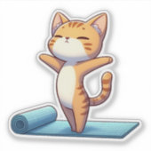 Sticker Cute Chibi Yoga Chat (Devant)